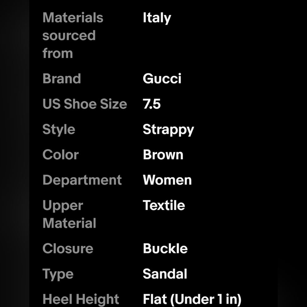 Gucci Sandals 7.5 Italy Made Brown Satin Chain Ankle Strap Shoes - Picture 14 of 14